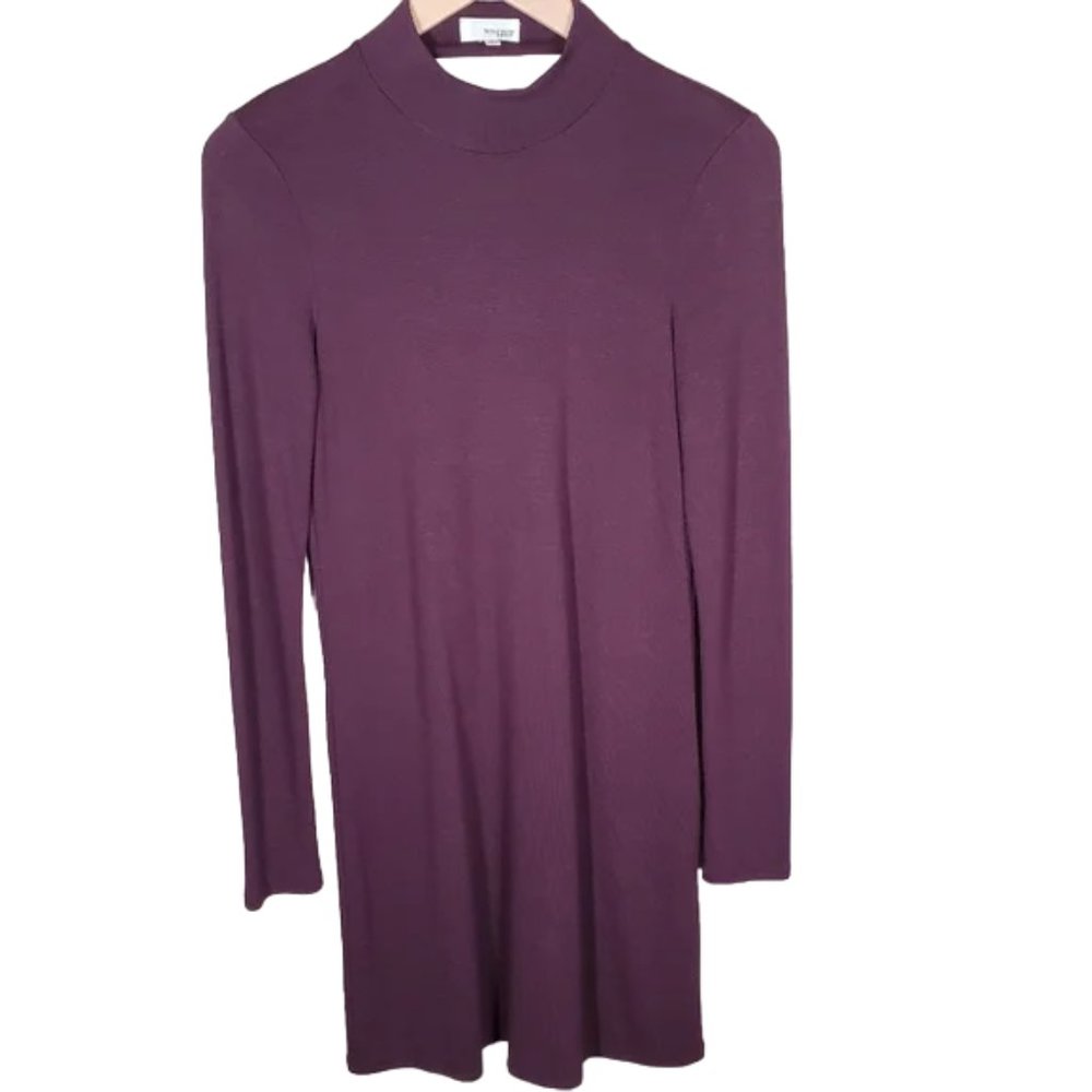 Wilfred Free Aritzia Dress Quite Luxury Minimalist Cut Out Deep Purple S